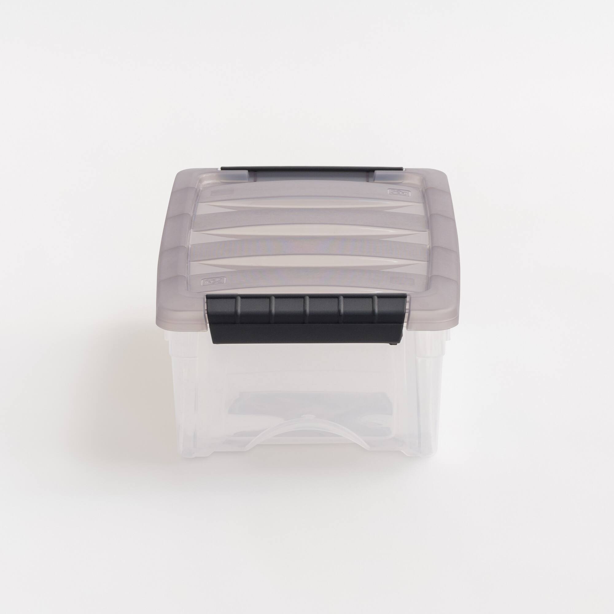 IRIS Stack & Pull Clear Plastic Storage Boxes with Gray Lid